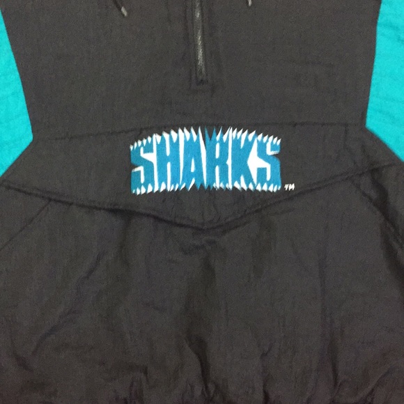 Vintage Starter NHL Sharks Hooded Puffer Jacket - Picture 4 of 8